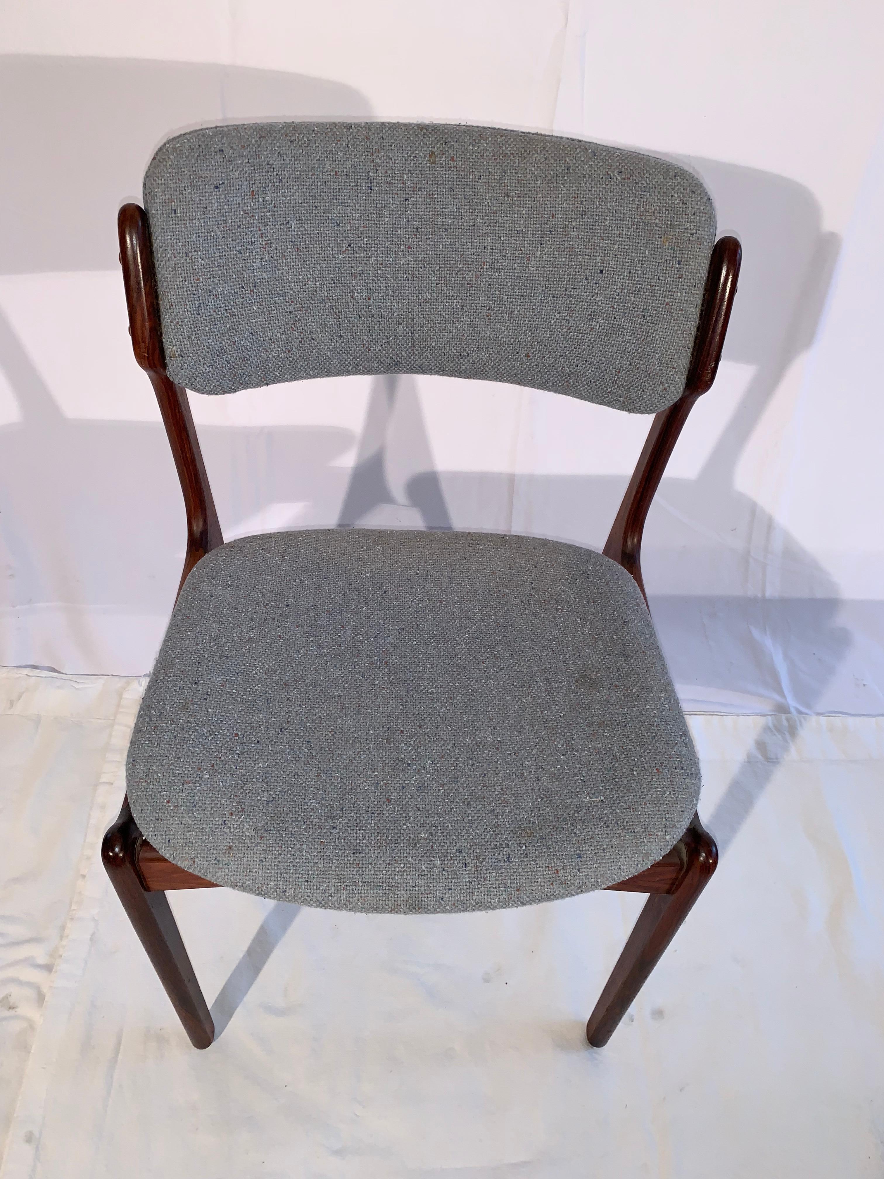 Set of 8 Erik Buch Rosewood Dining Chairs Denmark In Good Condition In Canaan, CT