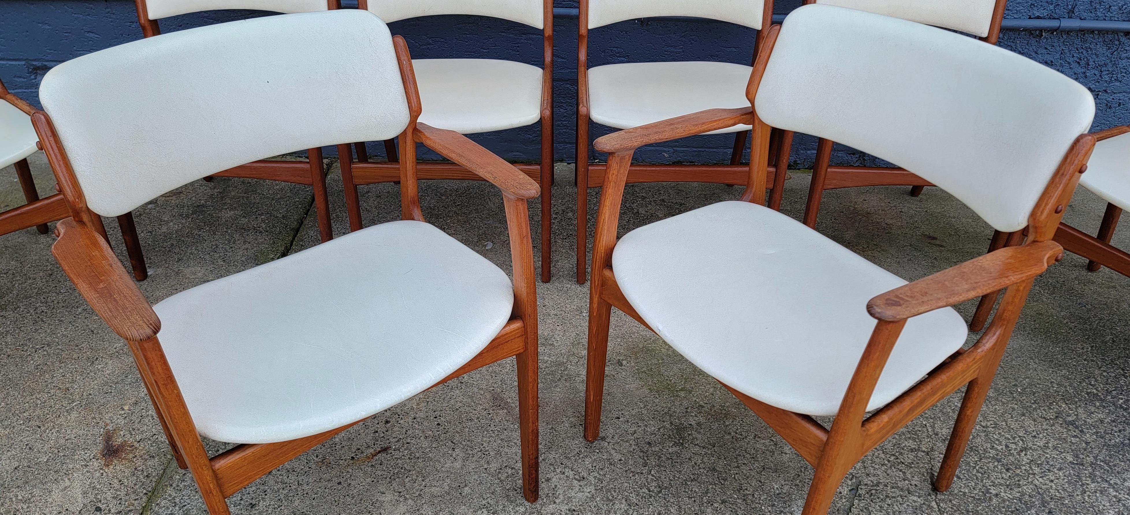 Set of 8 Erik Buch Teak Danish Modern Dining Chairs 4