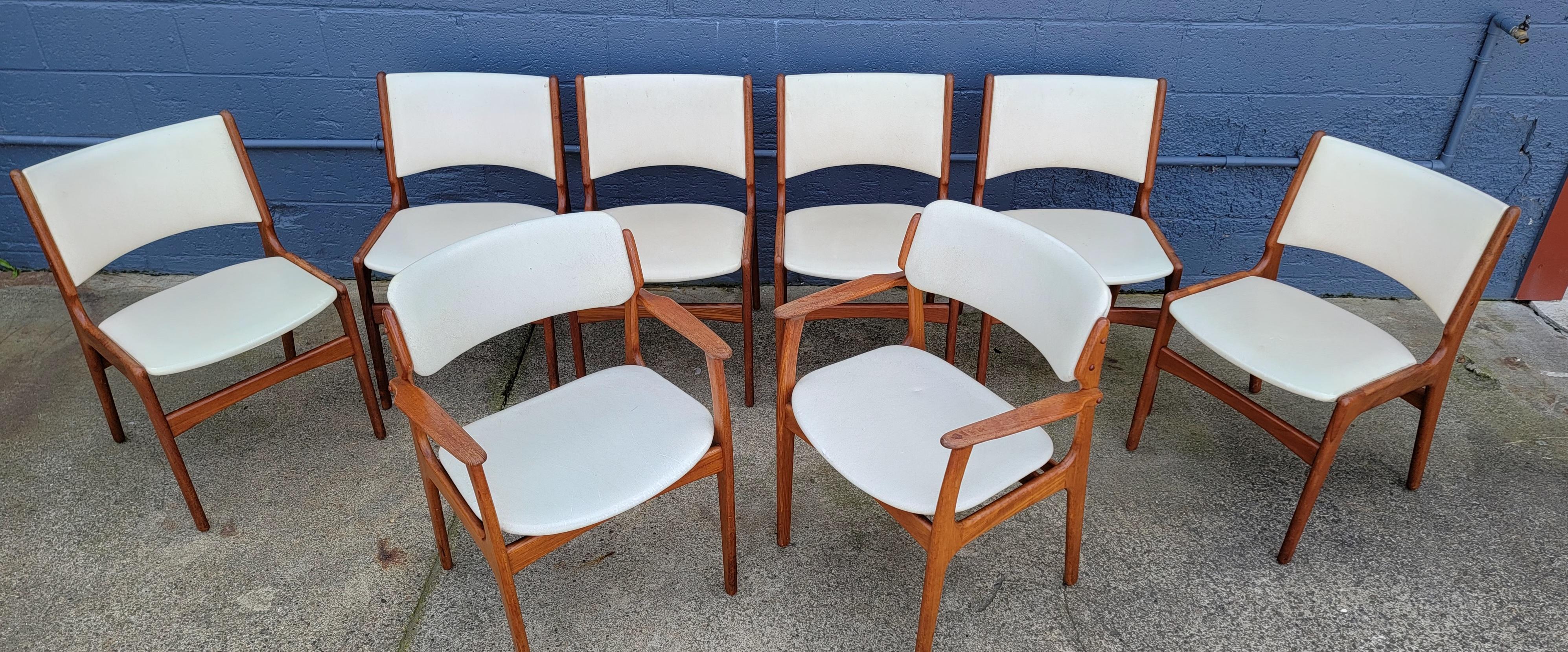 Scandinavian Modern Set of 8 Erik Buch Teak Danish Modern Dining Chairs