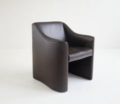 Set of 8 "Esquire" Leather Armchairs, L. Massoni, ed. Matteograssi 1990