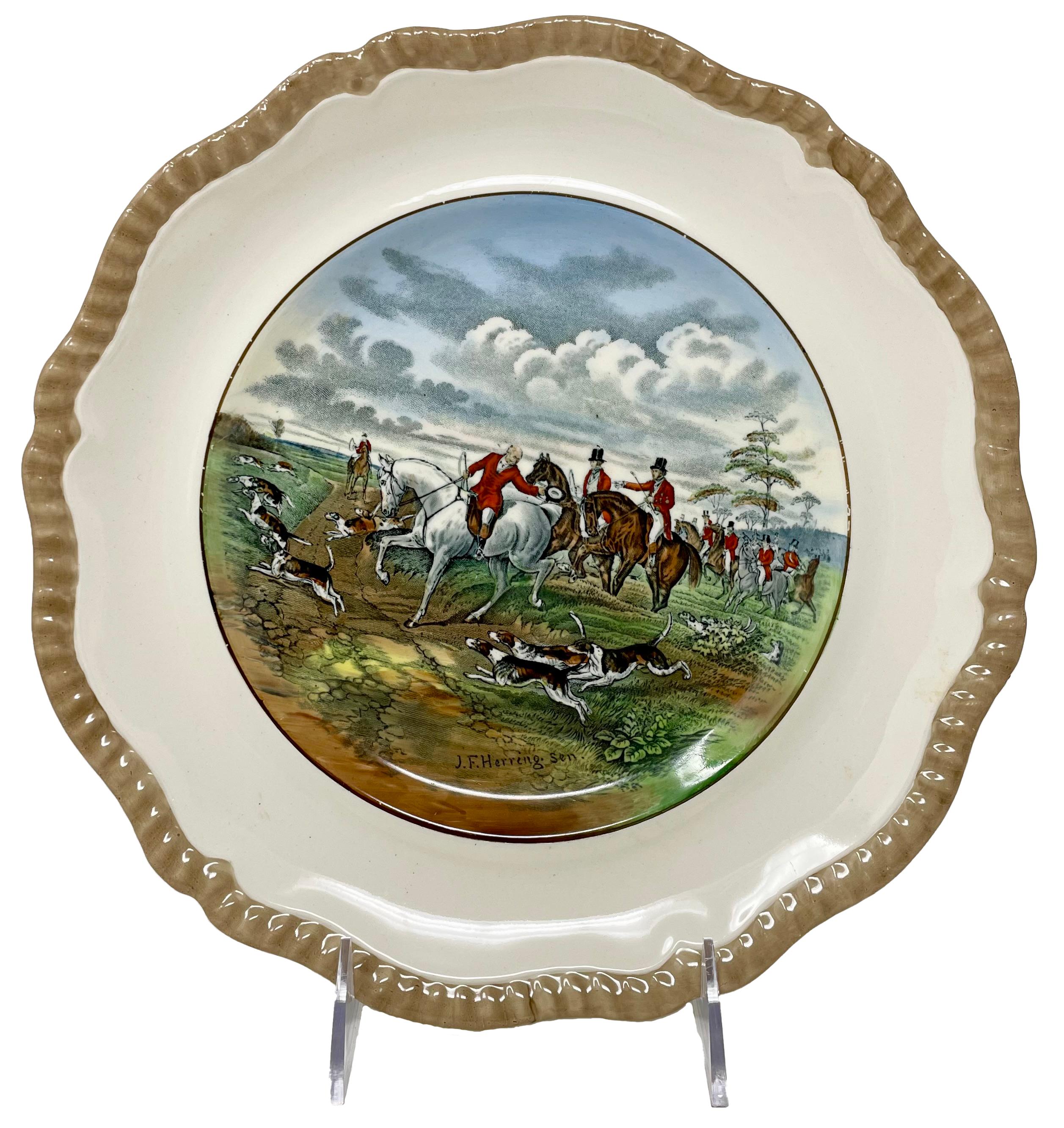 Set of 8 Estate English Copeland Spode Porcelain Horse Plates After J.F. Herring In Good Condition For Sale In New Orleans, LA