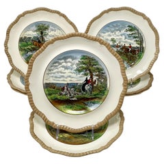 Set of 8 Estate English Copeland Spode Porcelain Horse Plates After J.F. Herring