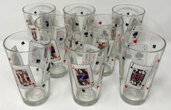 Set of 8 Estate Retro "Playing Cards" Highball Glasses