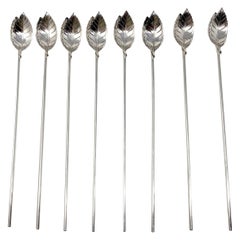 Set of 8 Estate Sterling Silver "Tiffany & Co." Stir Spoons / Straws, circa 1940