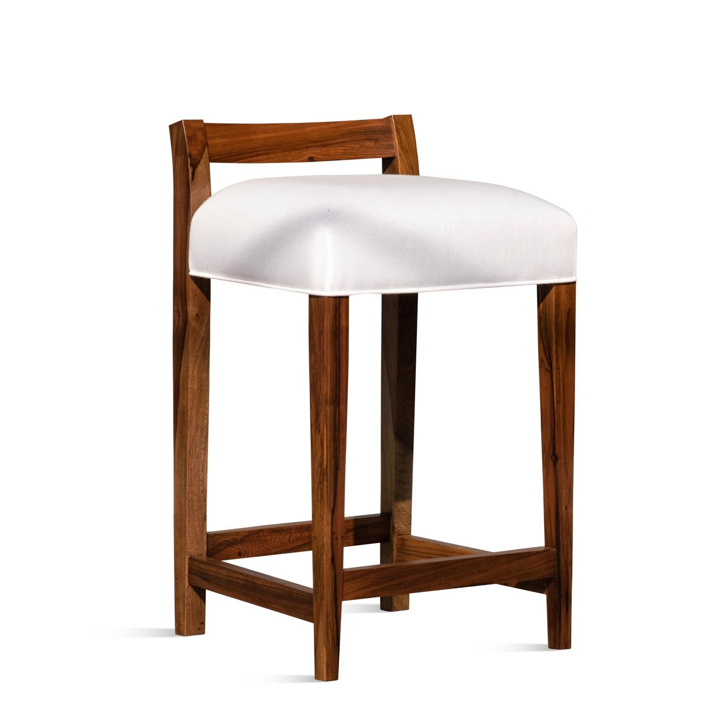 Modern Set of 8 Exotic Argentine Rosewood Counter Stools from Costantini, Umberto For Sale