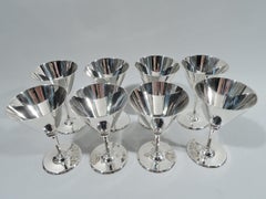 Set of 8 Fabulous Tiffany Art Deco Sterling Silver Cocktail Cups
