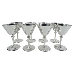 Set of 8 Fabulous Tiffany Art Deco Sterling Silver Cocktail Cups