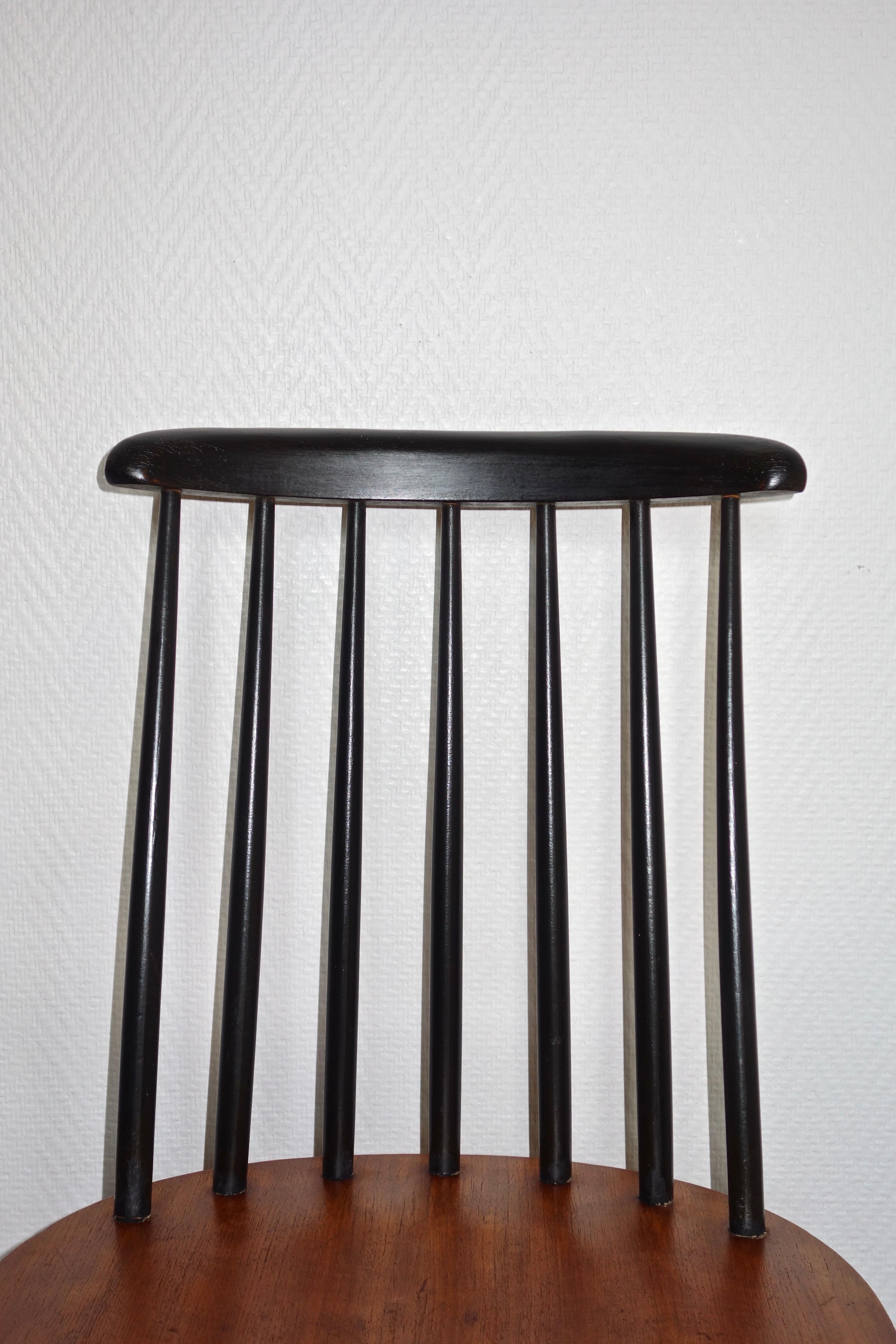 Set of 8 Fanett Chairs Ilmari Tapiovaara for Edsby Verken, 1950s In Good Condition In BEAUNE, FR