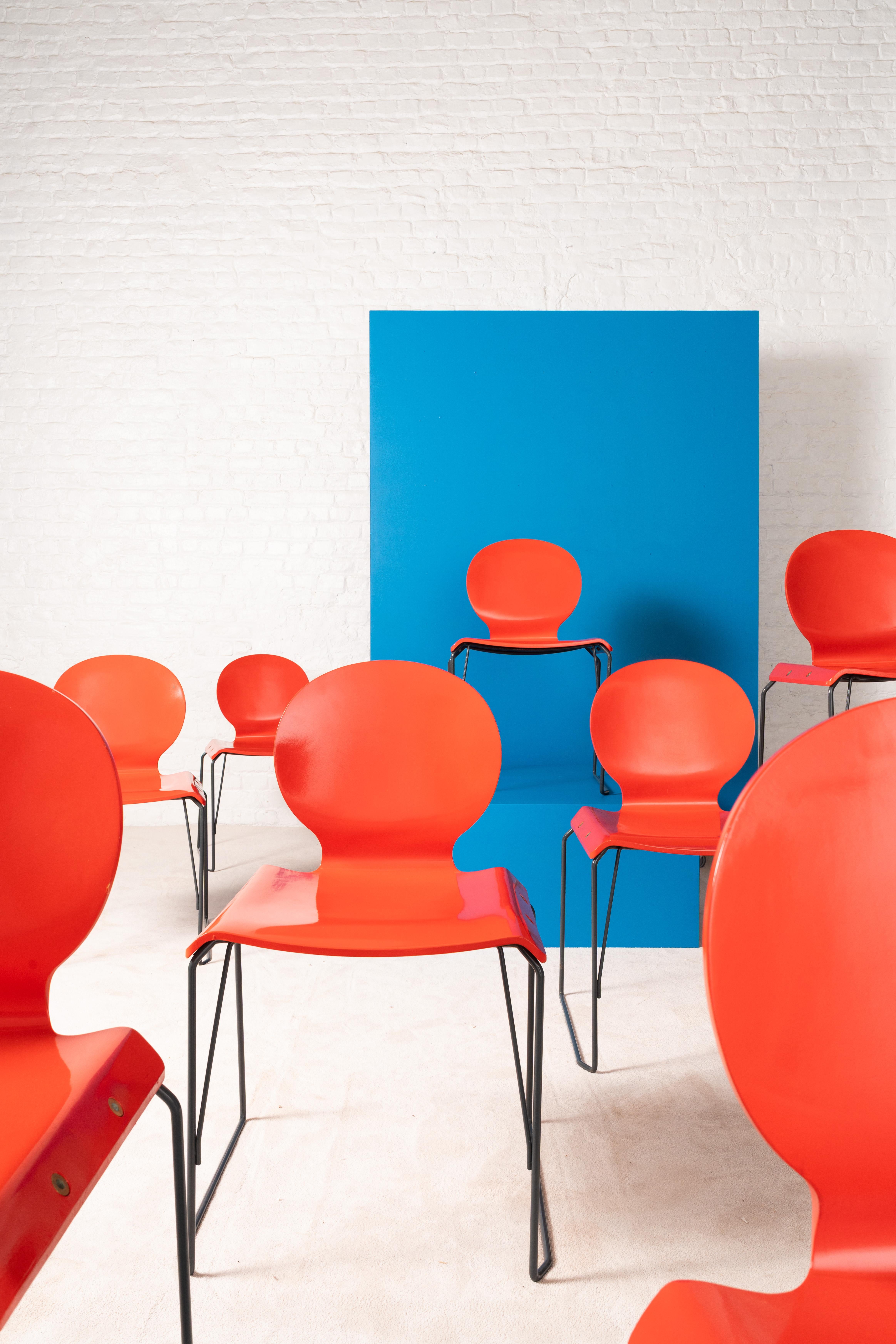 Mid-Century moderno Set of 8 Filo Chair by Afra and Tobia Scarpa in vendita