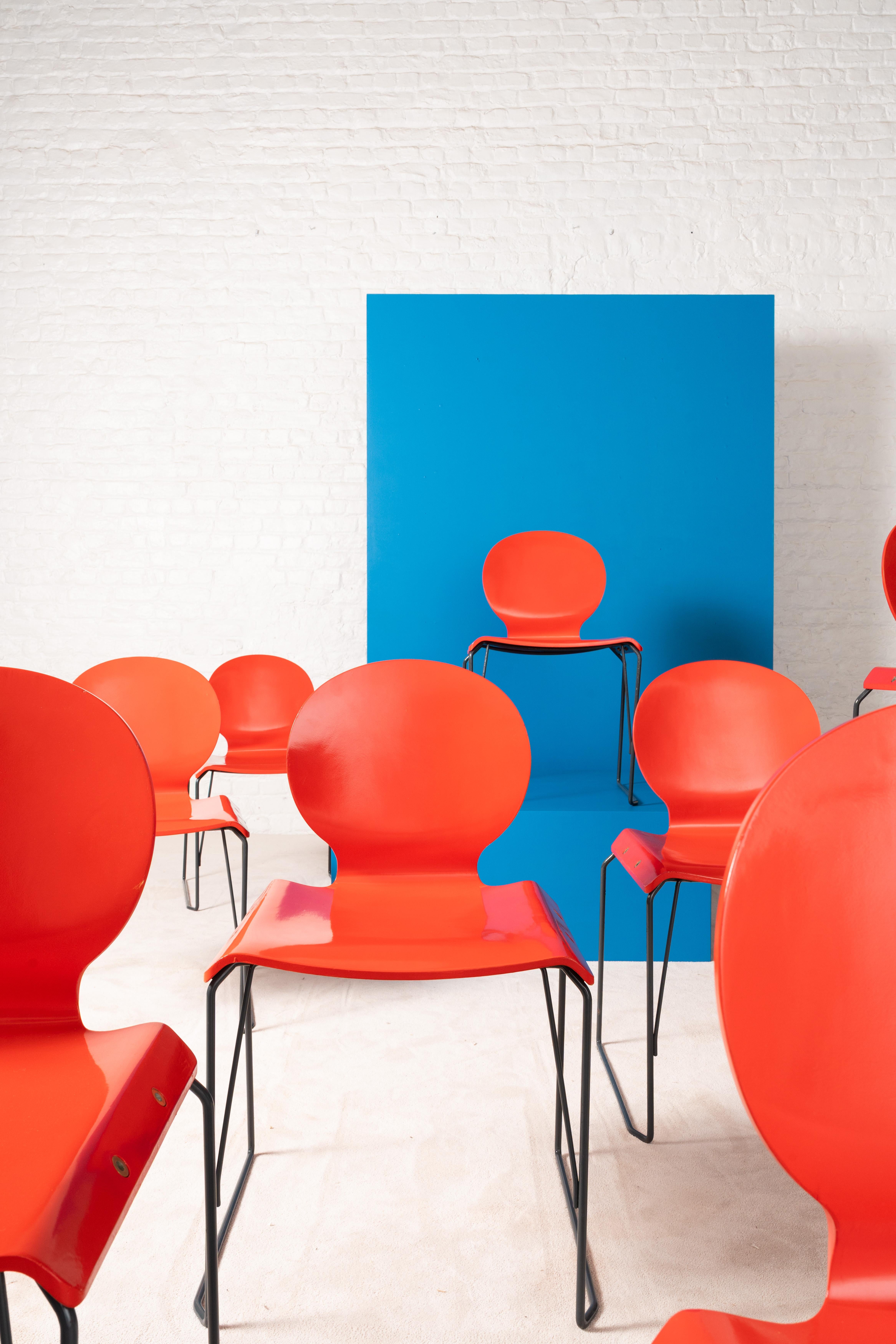 Italiano Set of 8 Filo Chair by Afra and Tobia Scarpa in vendita