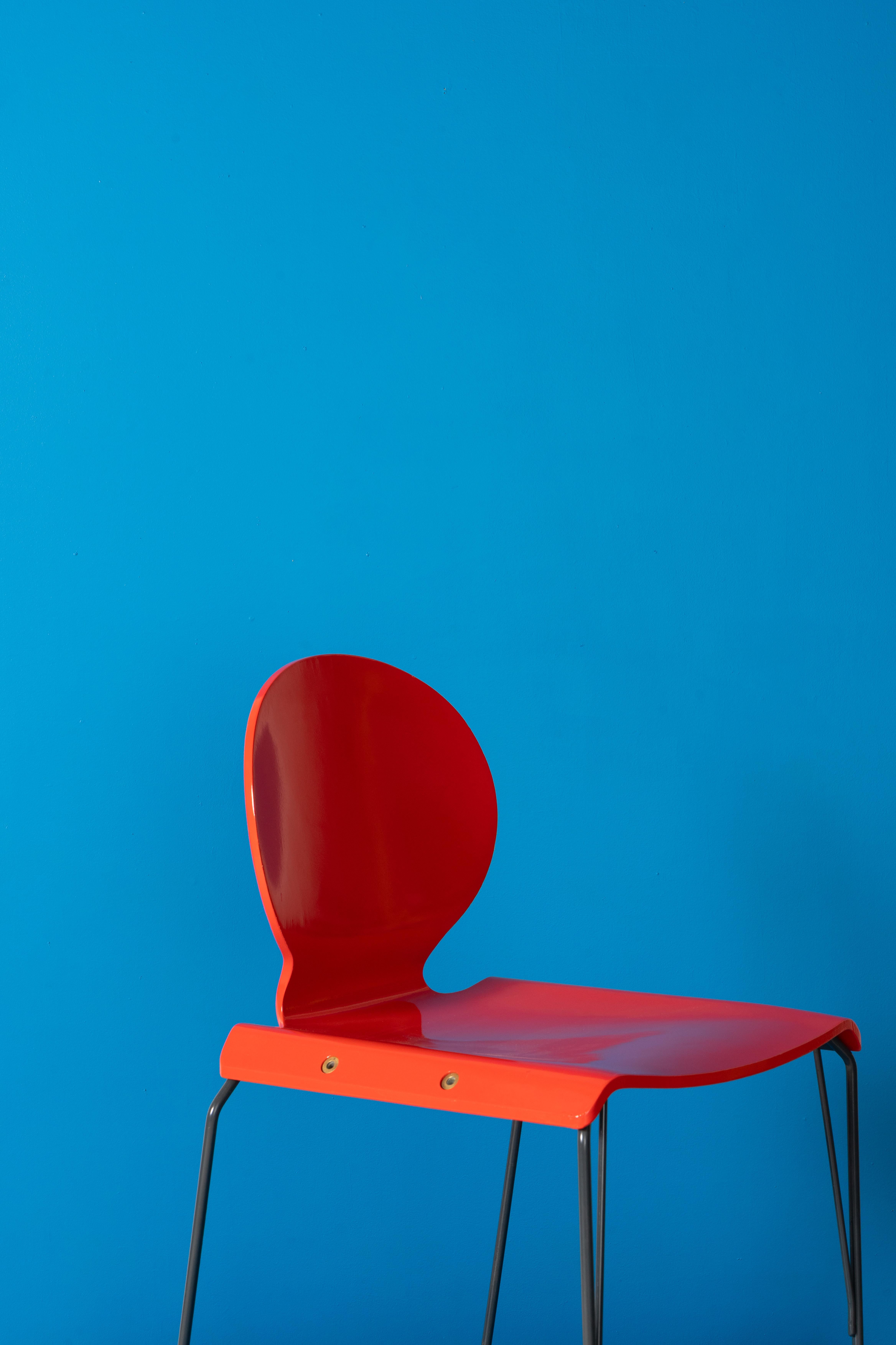 Acciaio Set of 8 Filo Chair by Afra and Tobia Scarpa in vendita