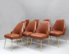 Set of 8 Fine 1950s Italian Dining Chairs in the style of Carlo Pagani