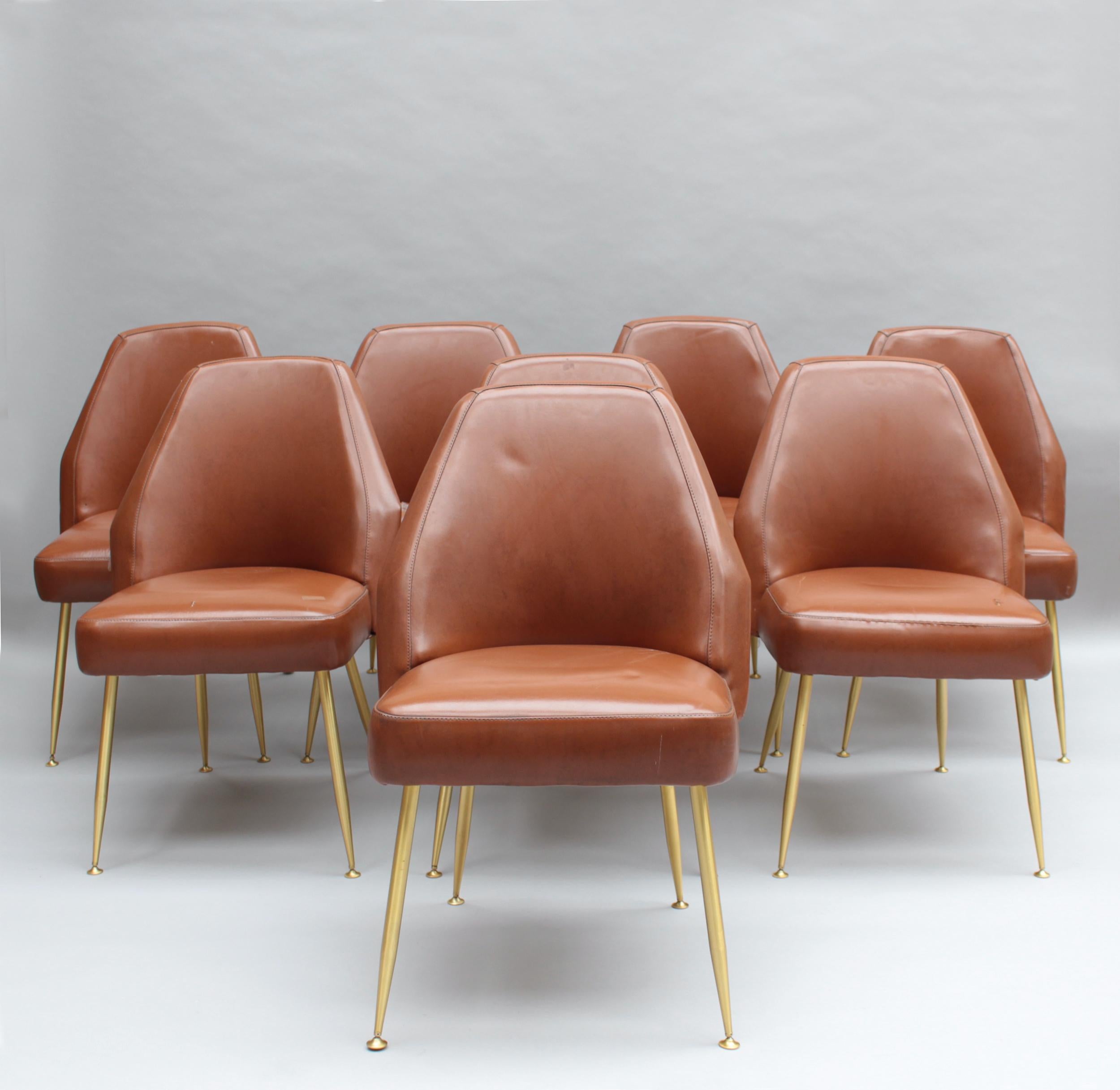Mid-Century Modern Ensemble de 8 chaises de salle à manger Campanula des années 1950 par Carlo Pagani pour Arflex  en vente