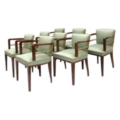 Set of 8 Fine French 1930s Armchairs by Jean Pascaud