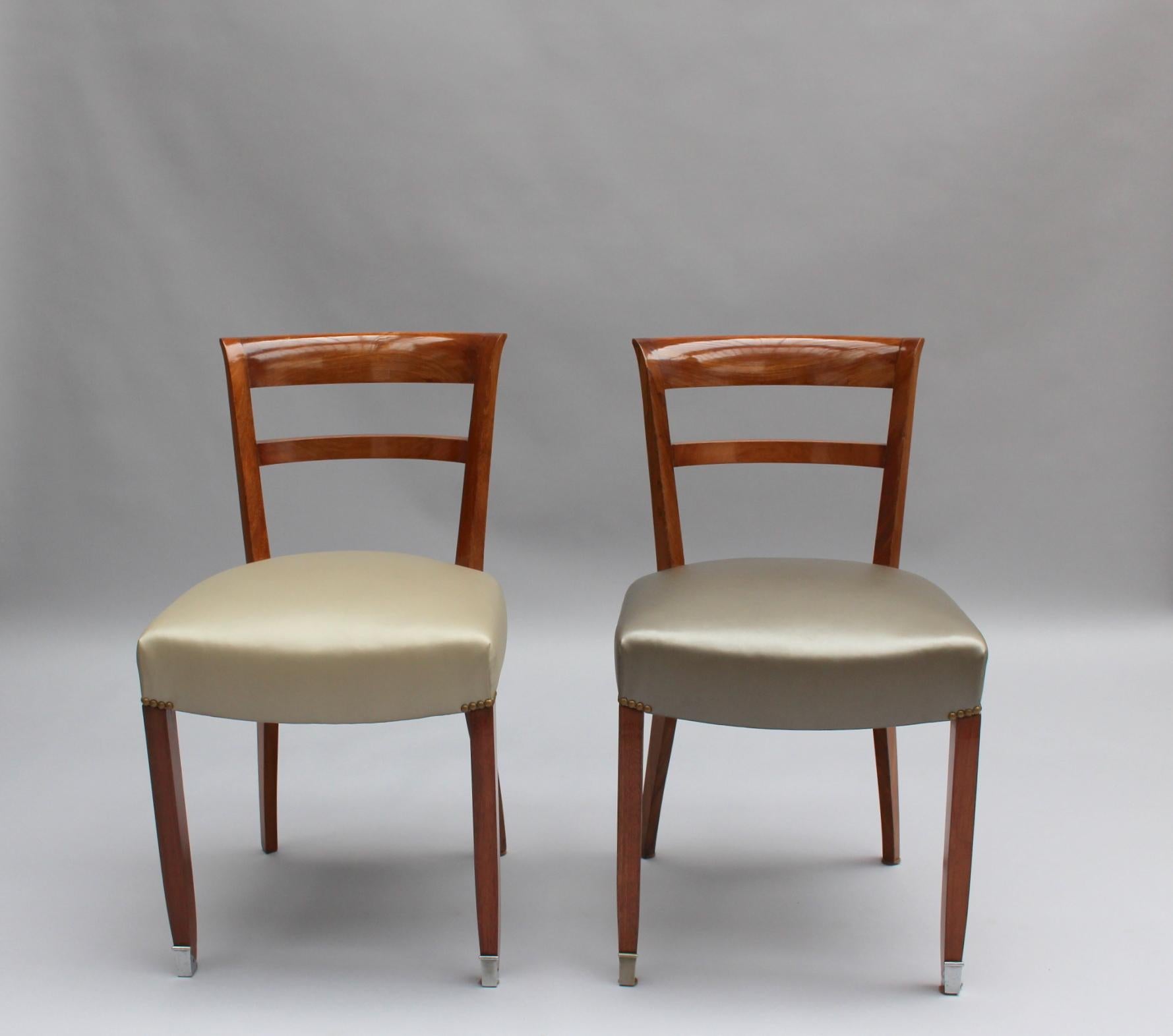 Set of 8 Fine French 1930s Dining Chairs by Jules Leleu (Dining Table Available) For Sale 1