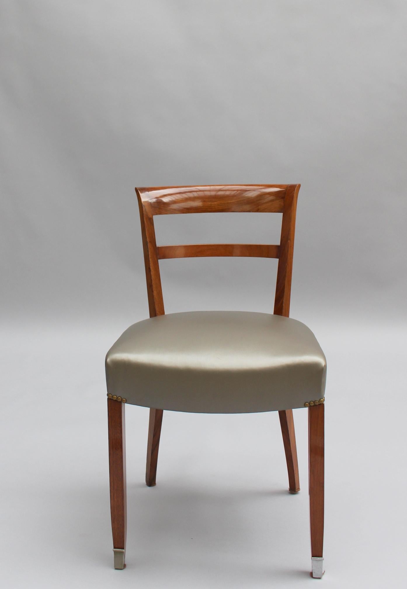 Set of 8 Fine French 1930s Dining Chairs by Jules Leleu (Dining Table Available) For Sale 2