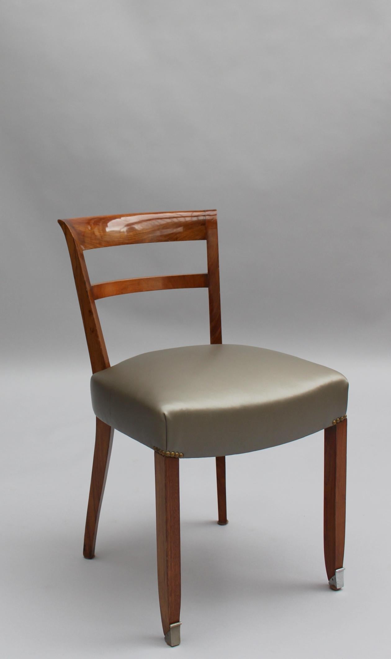 Set of 8 Fine French 1930s Dining Chairs by Jules Leleu (Dining Table Available) For Sale 3