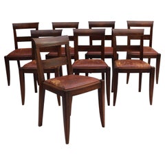 Set of 8 Fine French 1930s Mahogany Dining Chairs