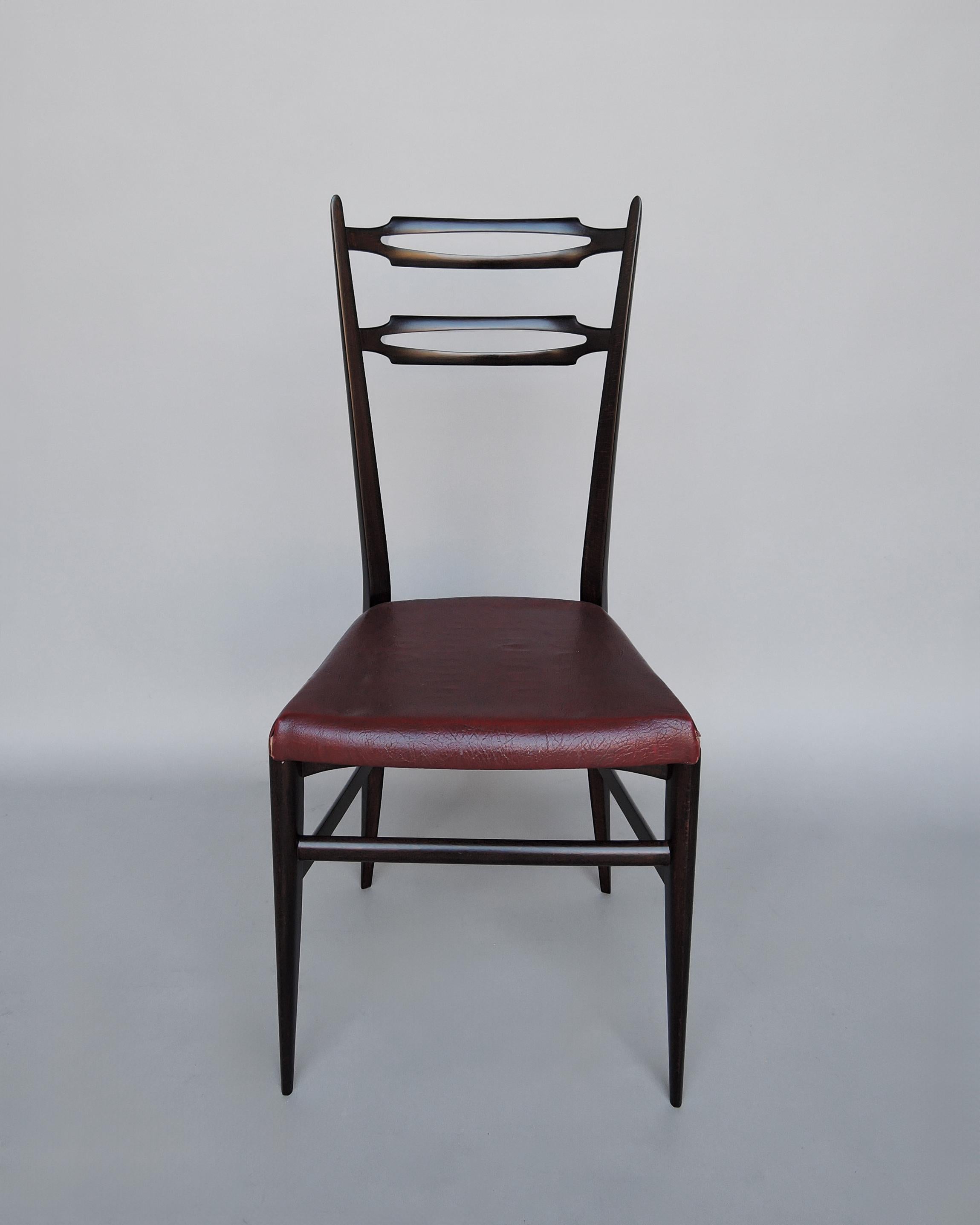 Mid-Century Modern Ensemble de 8 chaises de salle à manger françaises des années 1950 par Maurice Flachet en vente