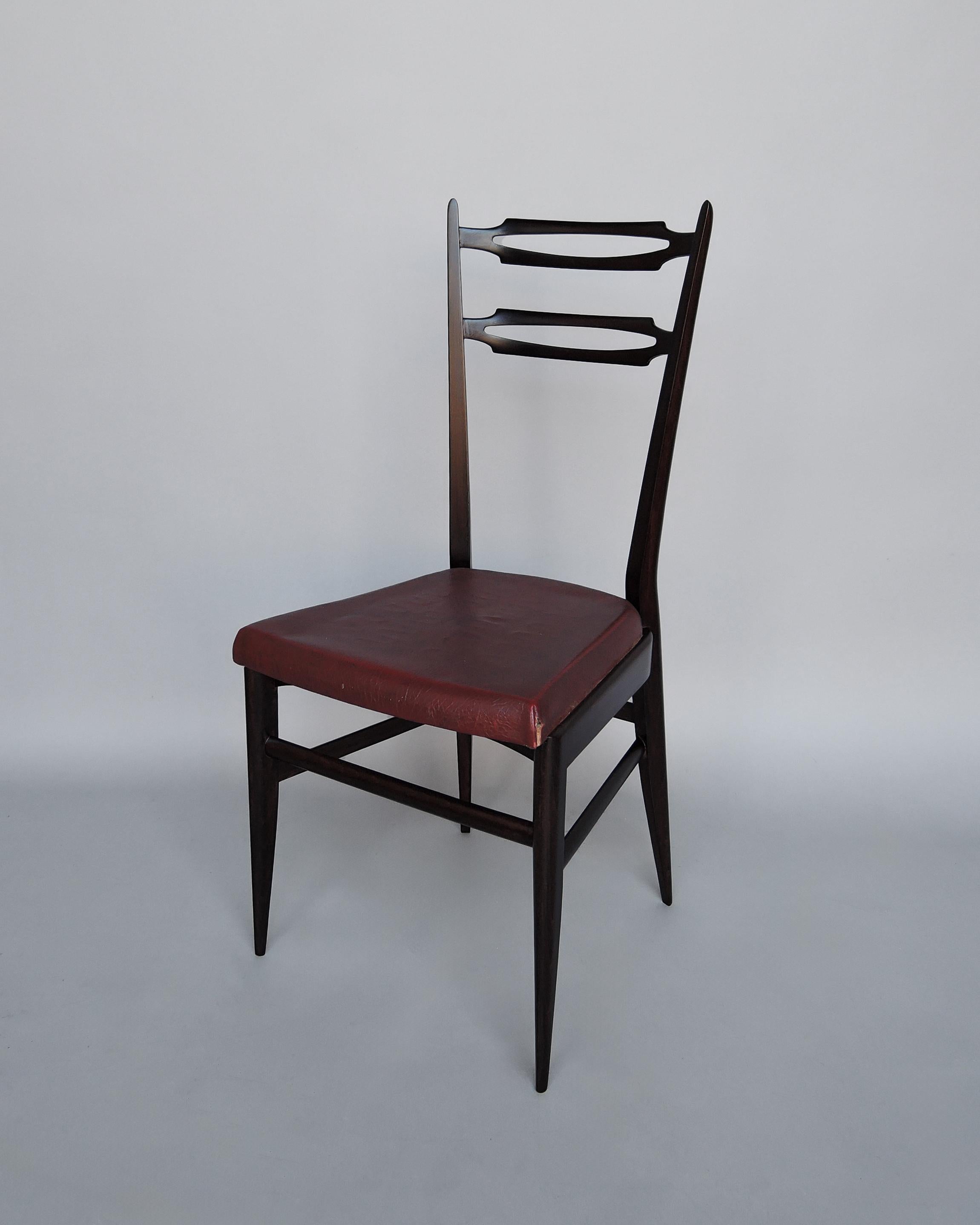 Français Ensemble de 8 chaises de salle à manger françaises des années 1950 par Maurice Flachet en vente