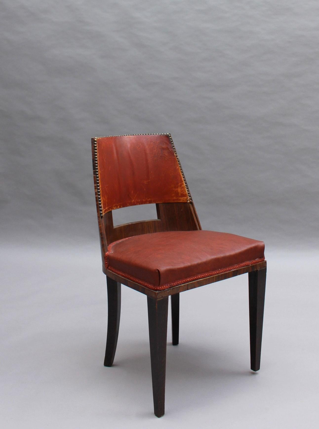 Mid-20th Century Set of 8 Fine French Art Deco Dining Chairs by DIM
