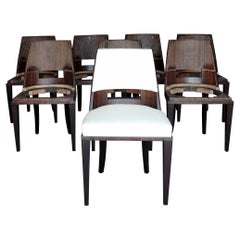 Set di 8 sedie da pranzo in stile Art Déco francese di D. A. M.