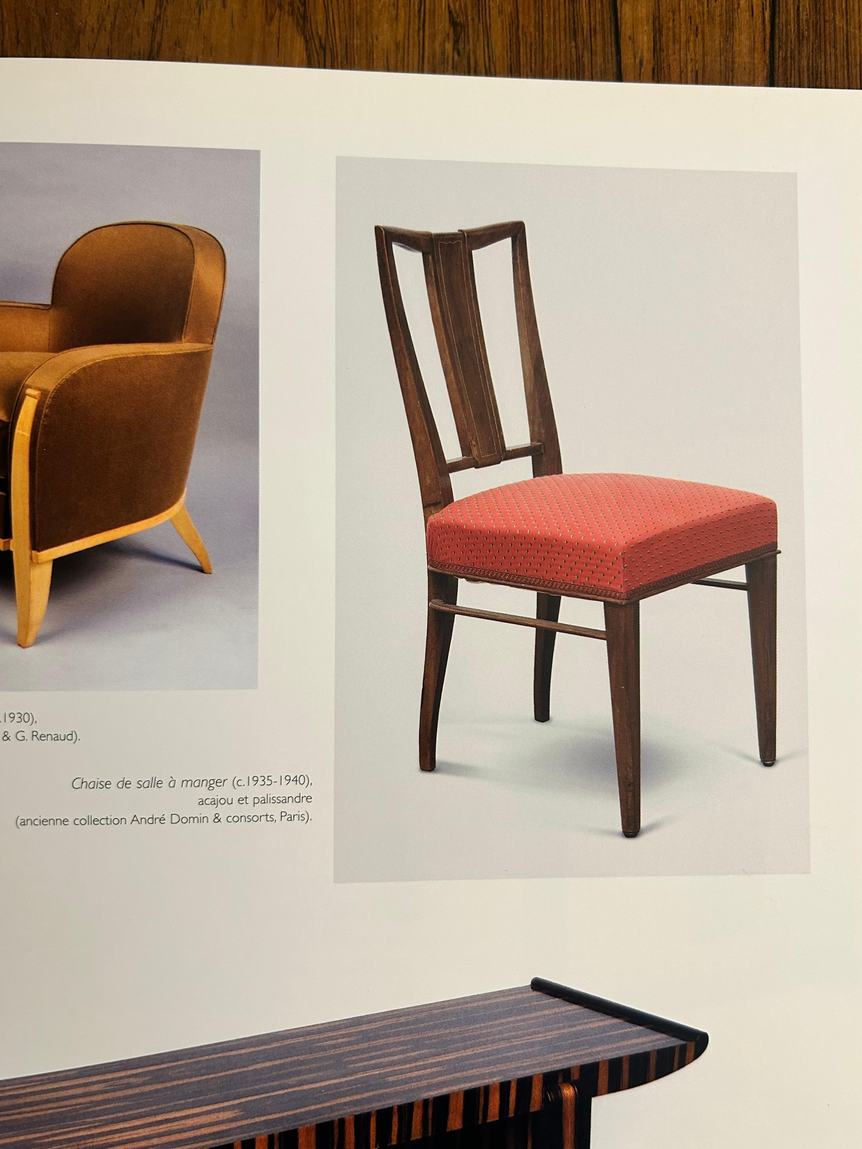 8 Stühle aus Nussbaumholz von Dominique im französischen Art Déco-Stil (6 Seiten- und 2 Armlehnenstühle) im Angebot 11
