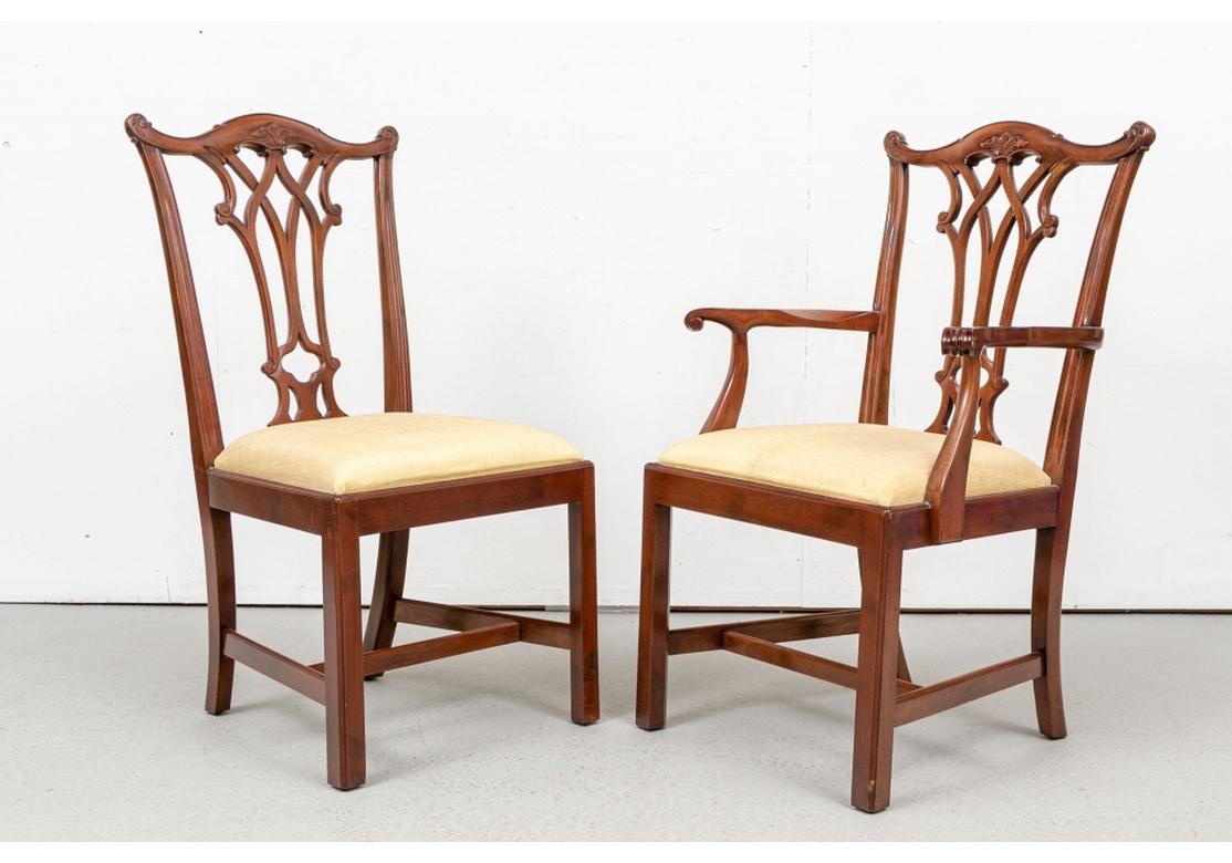 Set of 8 Fine Quality Chippendale Style Dining Chairs by Manor House Ltd. In Good Condition For Sale In Bridgeport, CT
