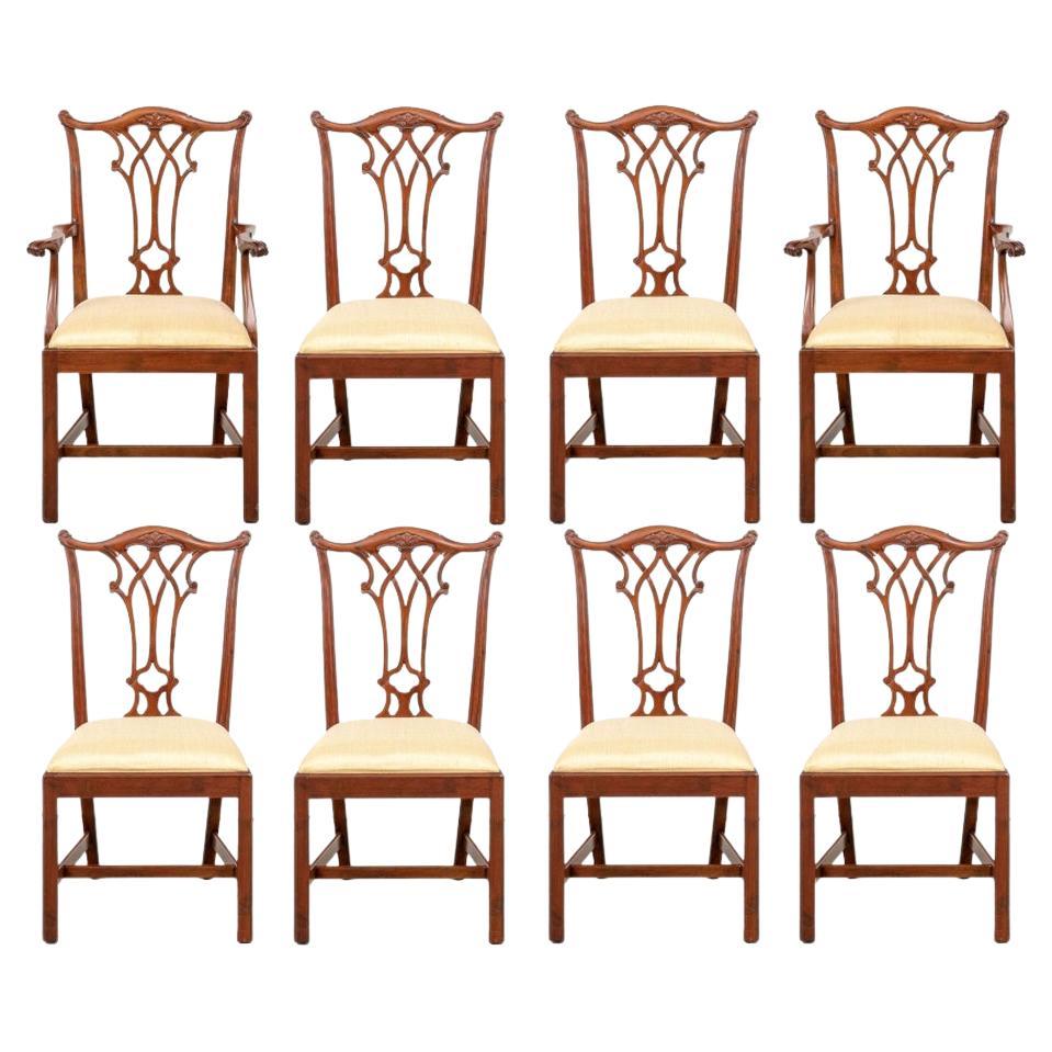 Set of 8 Fine Quality Chippendale Style Dining Chairs by Manor House Ltd.