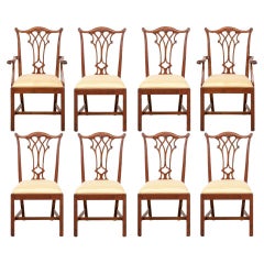 Vintage Set of 8 Fine Quality Chippendale Style Dining Chairs by Manor House Ltd.