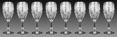 Set of 8 Fine Tudor Crystal Hand Cut Wine Glasses