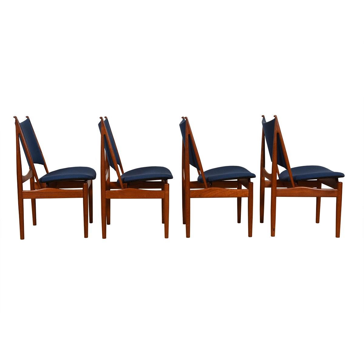Danish Set of 8 Finn Juhl Egyptian Teak Dining Chairs For Sale