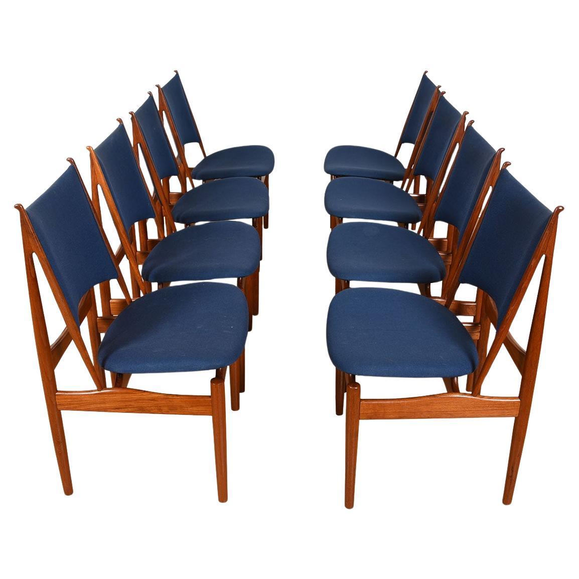 Set of 8 Finn Juhl Egyptian Teak Dining Chairs For Sale