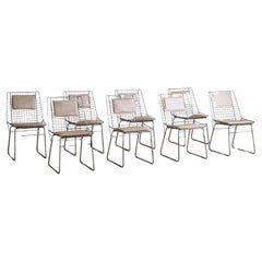 Set of 8 ‘Flamingo’ Steel Dining Chairs by Cees Braakman for Pastoe, 1960s