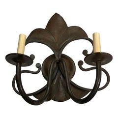 Set of 8 Fleur de Lis Sconces, Sold per Pair