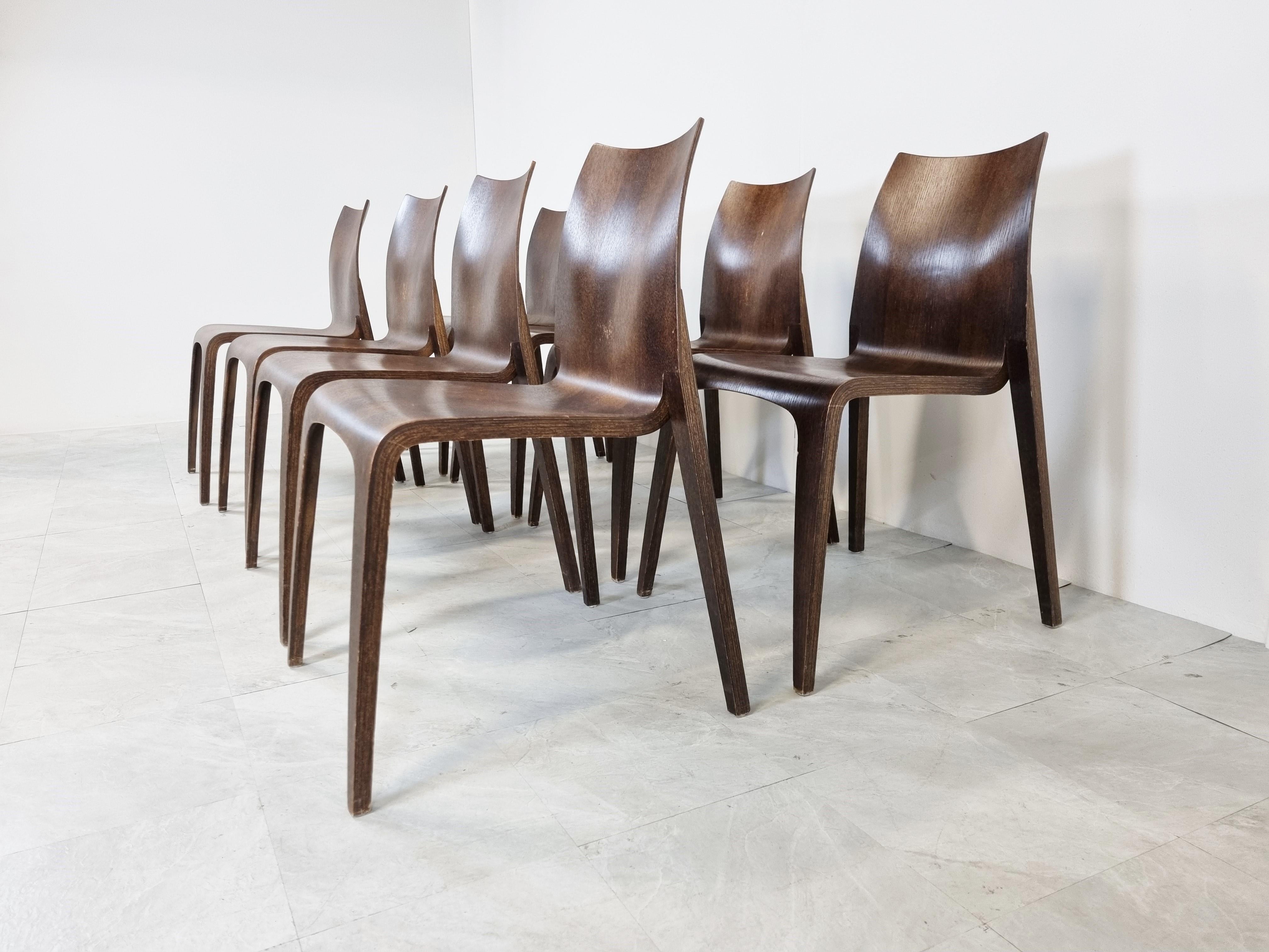 Set of 8 Flow Chairs by Jacob Berg, 1960s In Good Condition In Leuven, Vlaams Gewest