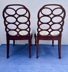 Ensemble de 8 chaises de salle à manger de style Frances Elkins Looping Regency