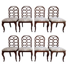 Ensemble de 8 chaises de salle à manger de style Frances Elkins Looping Regency
