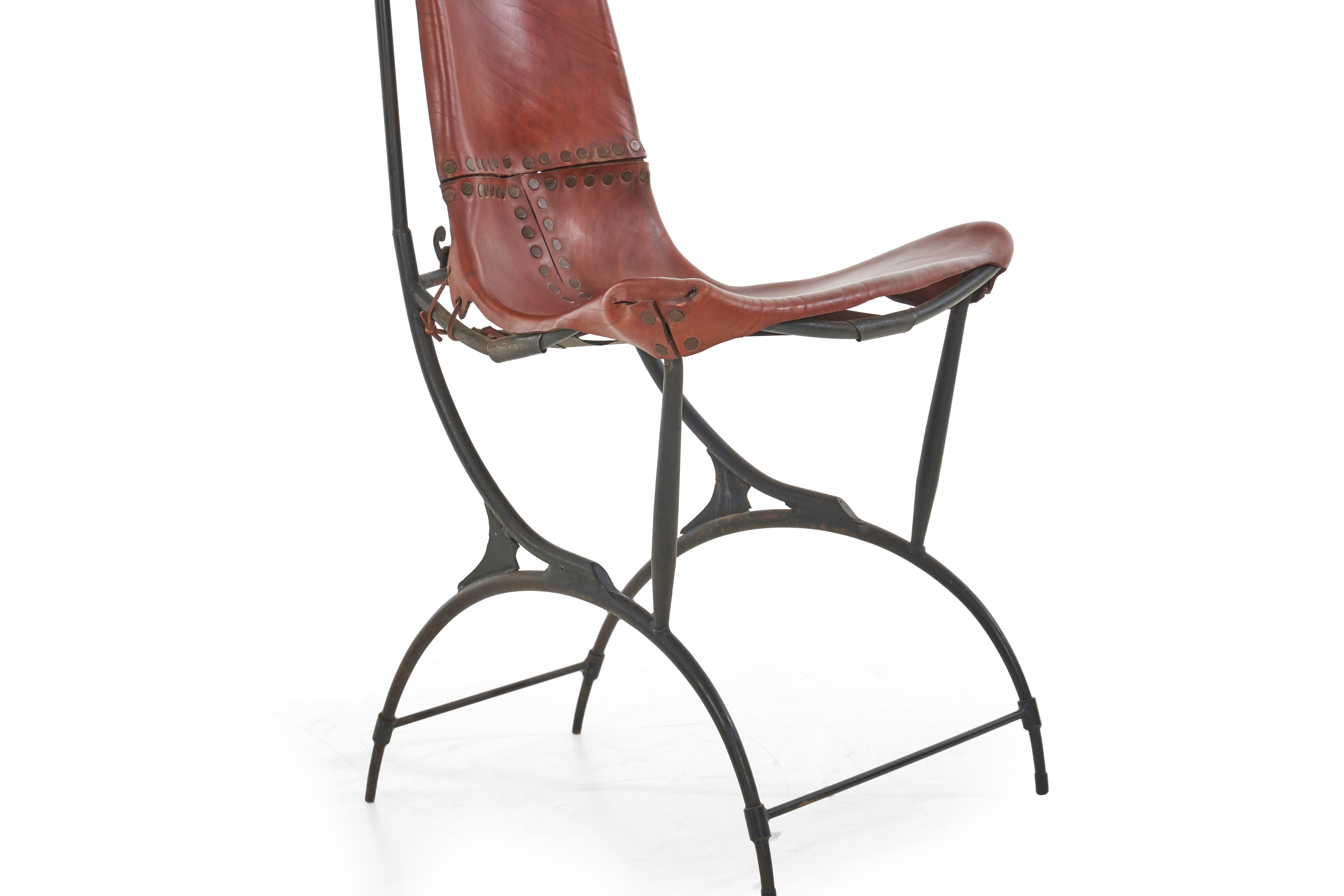 Leather Set of 8 Francois and Sido Thevenin Dining Chairs For Sale