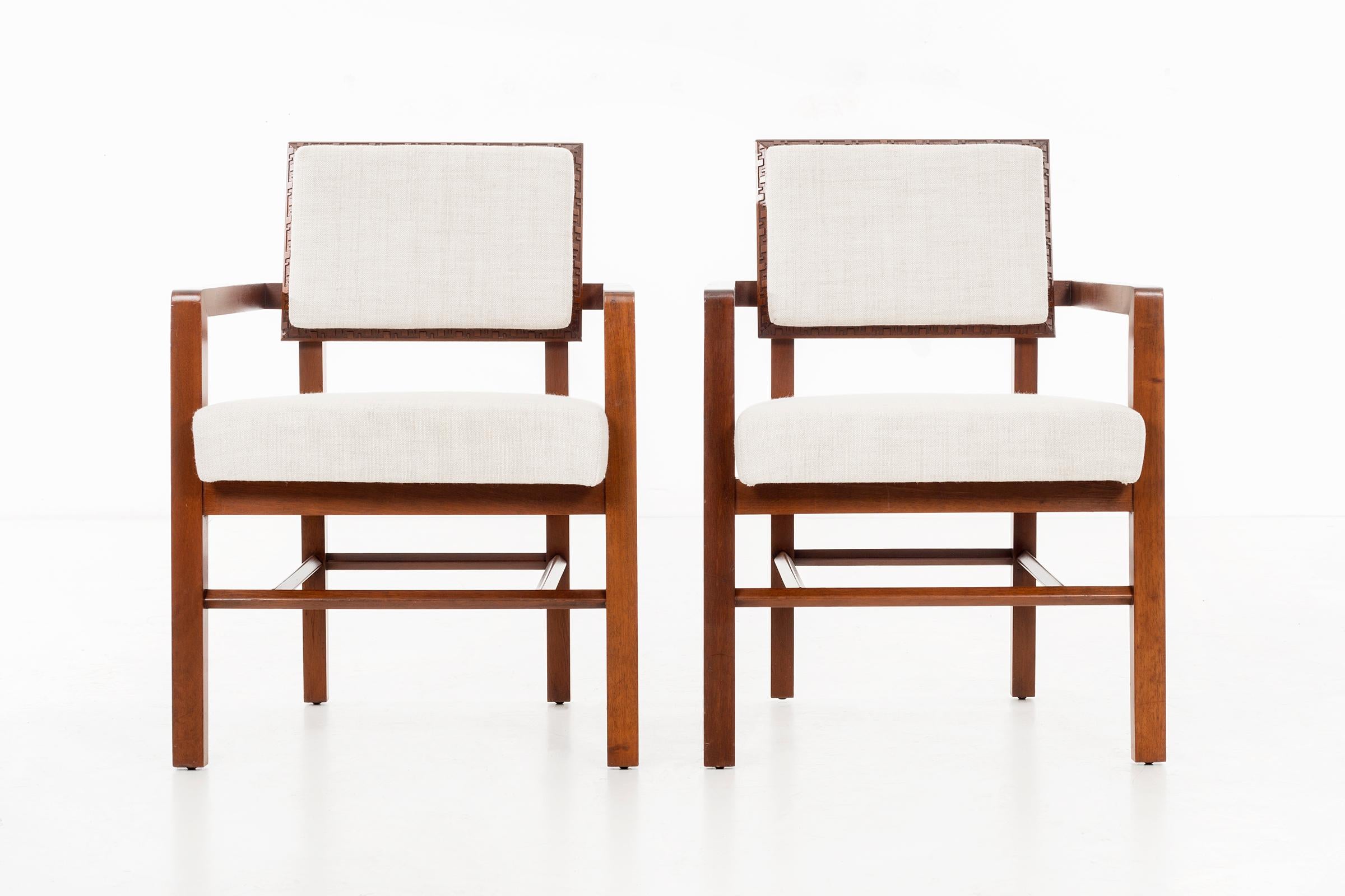 Mid-Century Modern Set of 8 Frank Lloyd Wright Taliesin Dining Chairs, for Henredon