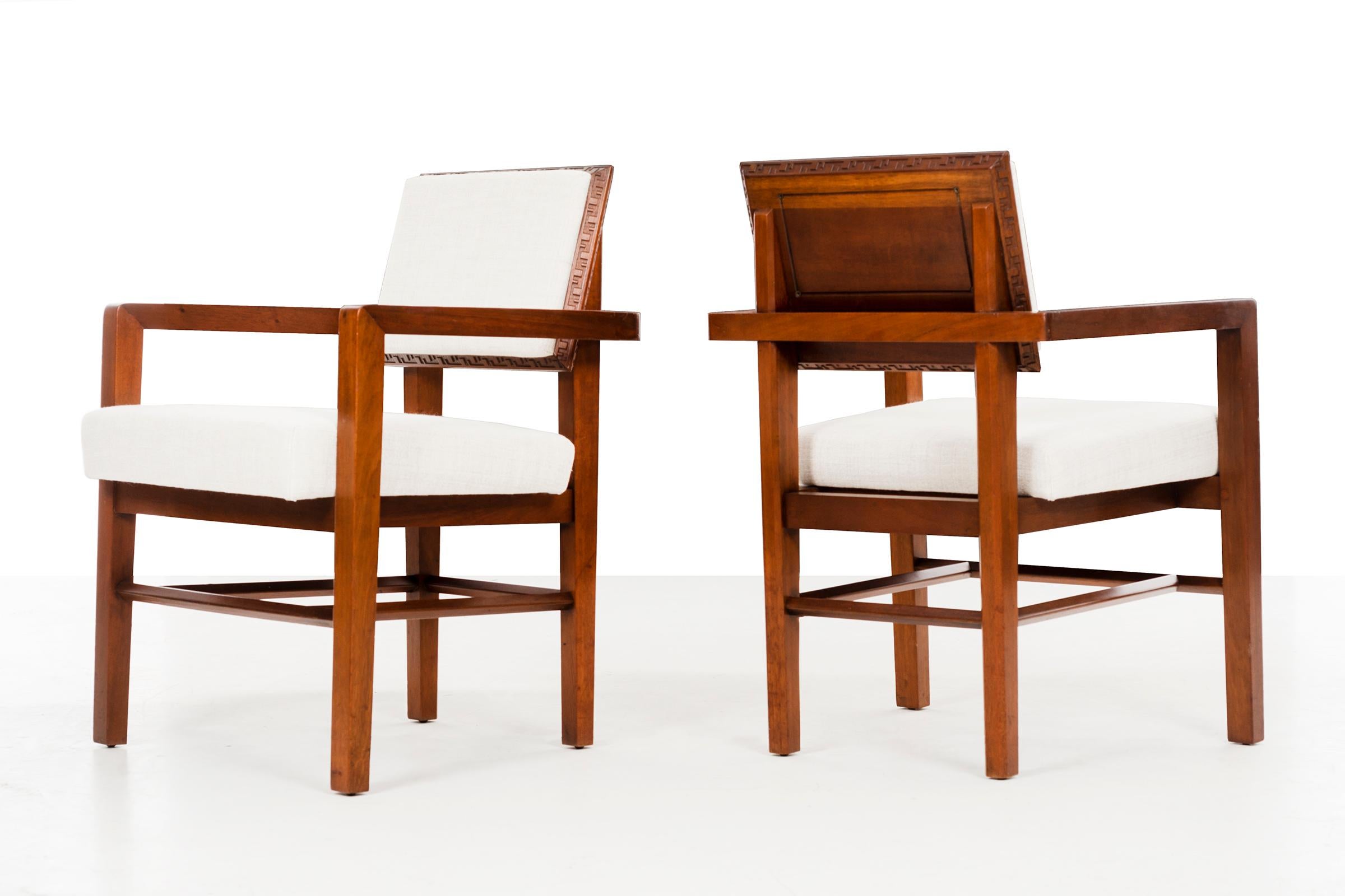 American Set of 8 Frank Lloyd Wright Taliesin Dining Chairs, for Henredon