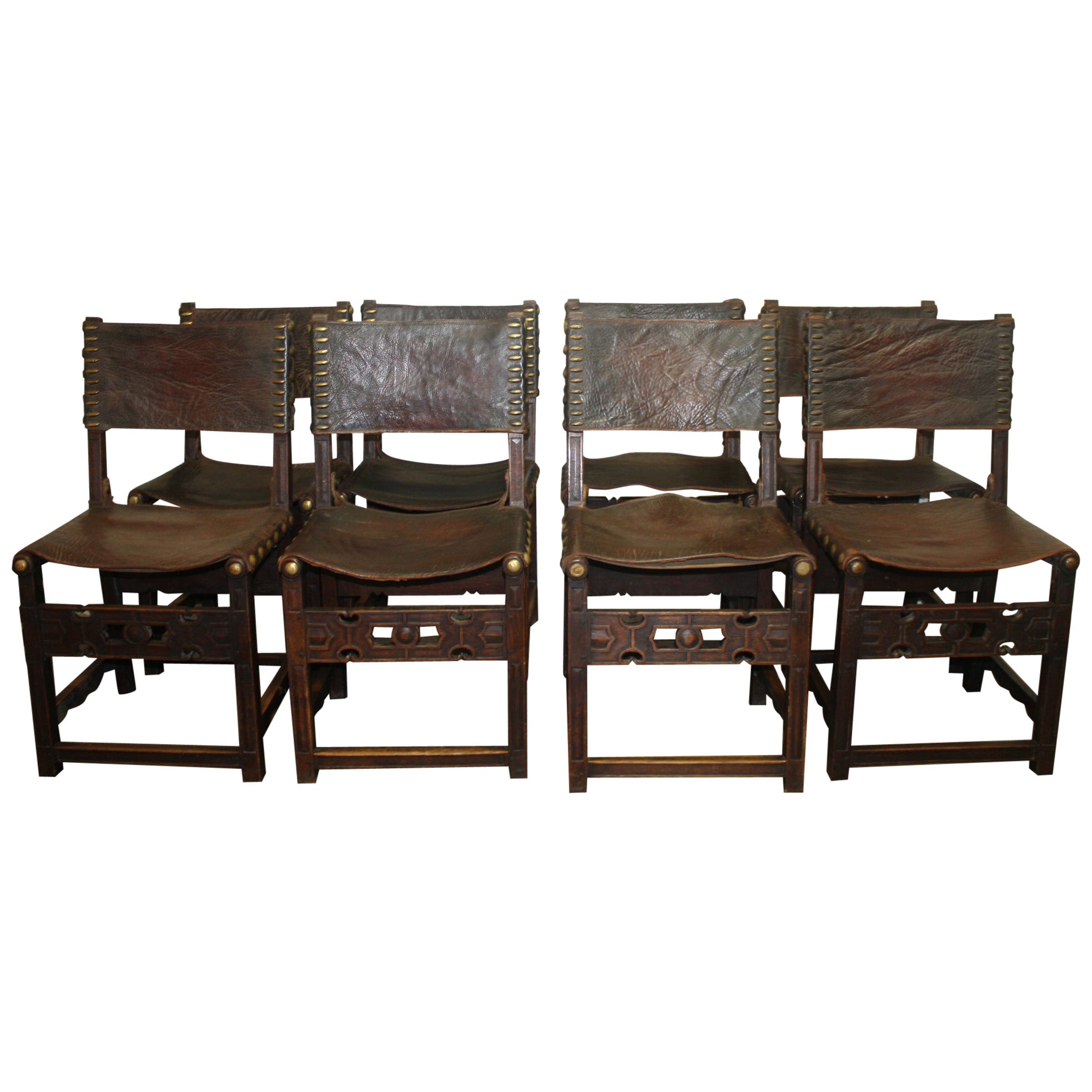 Set of 8 French 17th Century Dining Room Chairs