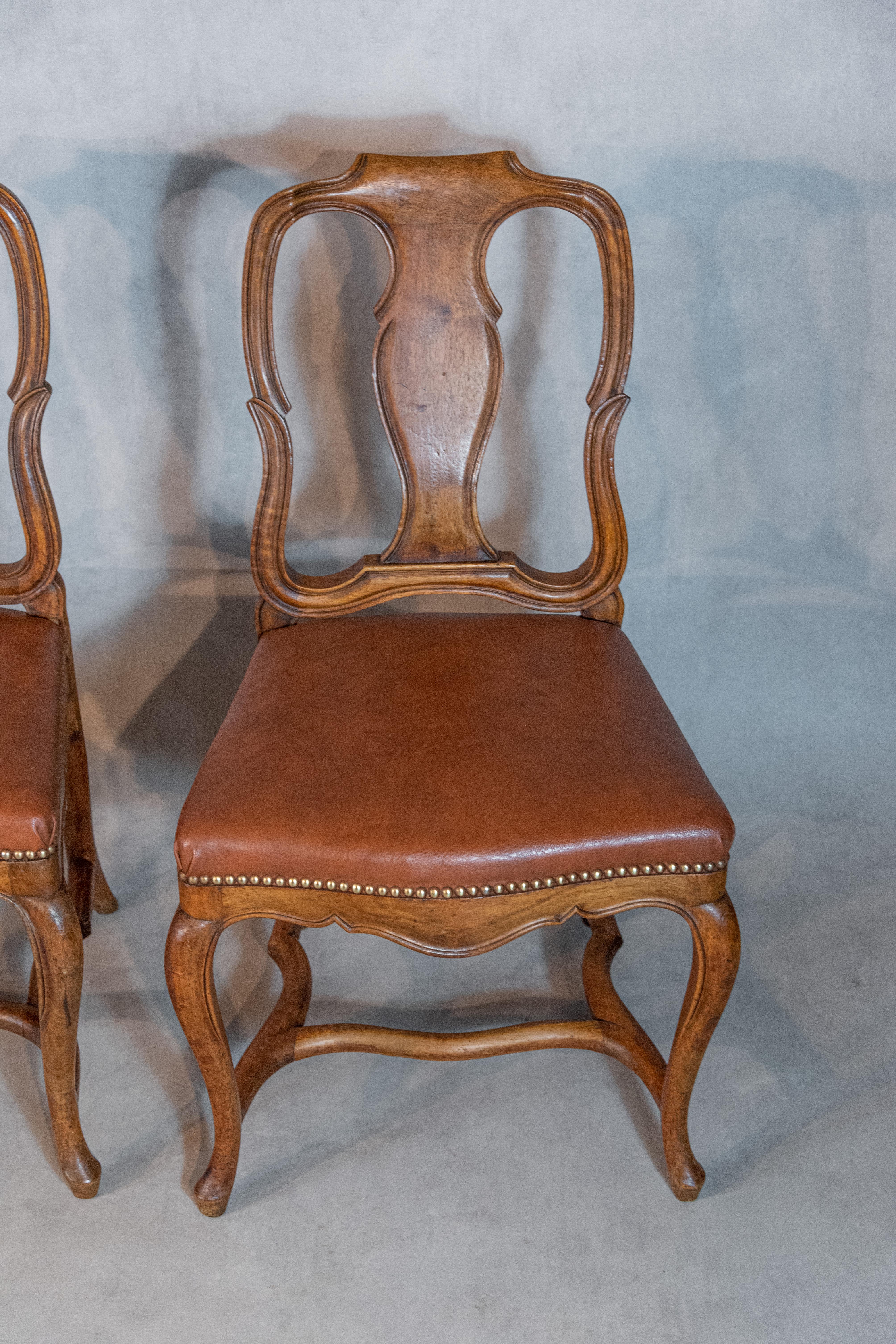 Set of 8 French 19th Century Empire Style Walnut Dining Chairs 9