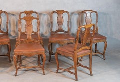 Set of 8 French 19th Century Empire Style Walnut Dining Chairs