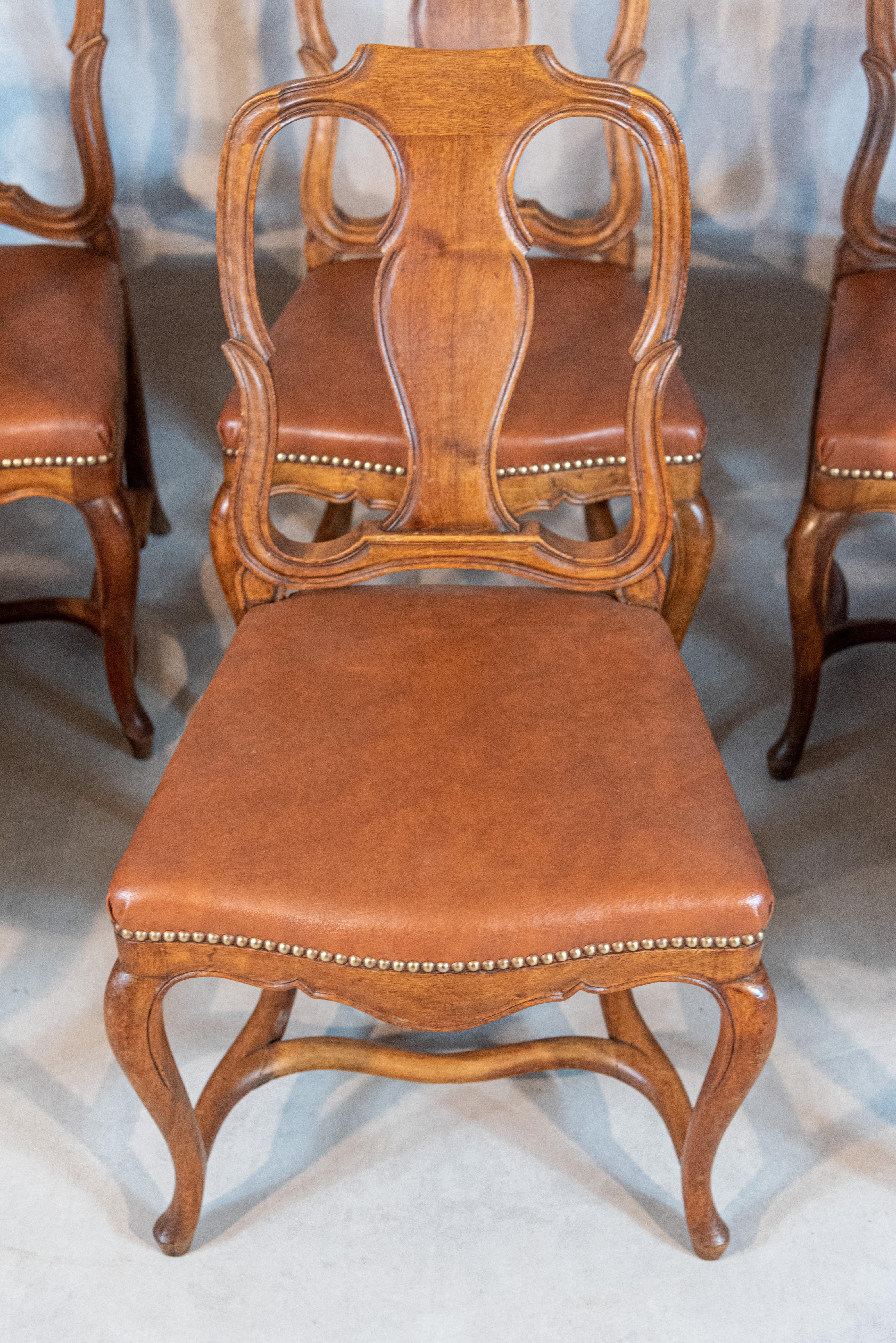 Set of 8 French 19th Century Empire Style Walnut Dining Chairs 4