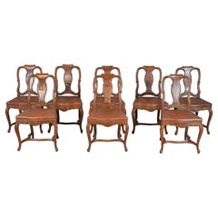 Set of 8 French 19th Century Empire Style Walnut Dining Chairs Set of 8 French 19th Century Empire Style Walnut Dining Chairs