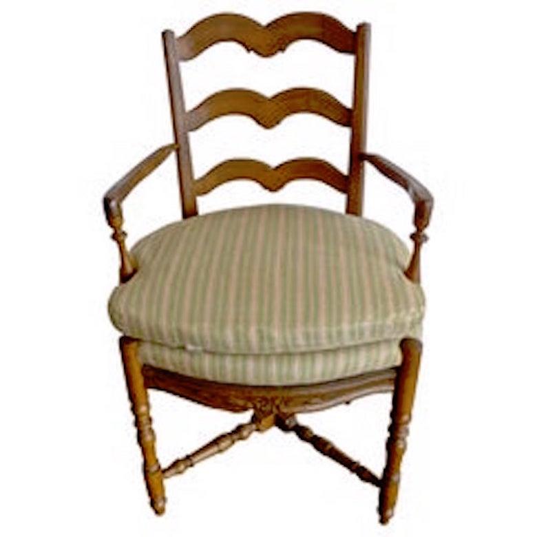 Set of 8 French 19th Century Ladder-Back Chairs 2 Armchairs and 6 Side-Chairs 8