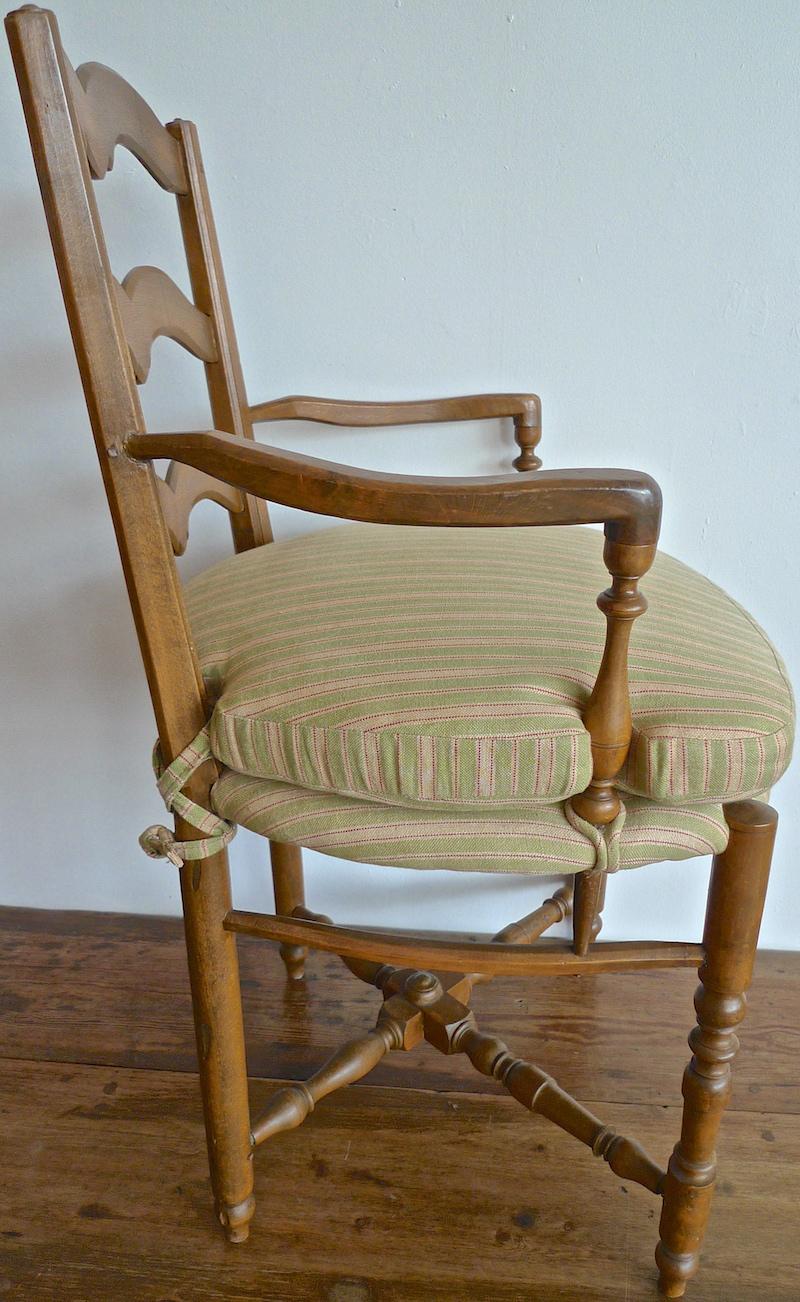 Set of 8 French 19th Century Ladder-Back Chairs 2 Armchairs and 6 Side-Chairs 9