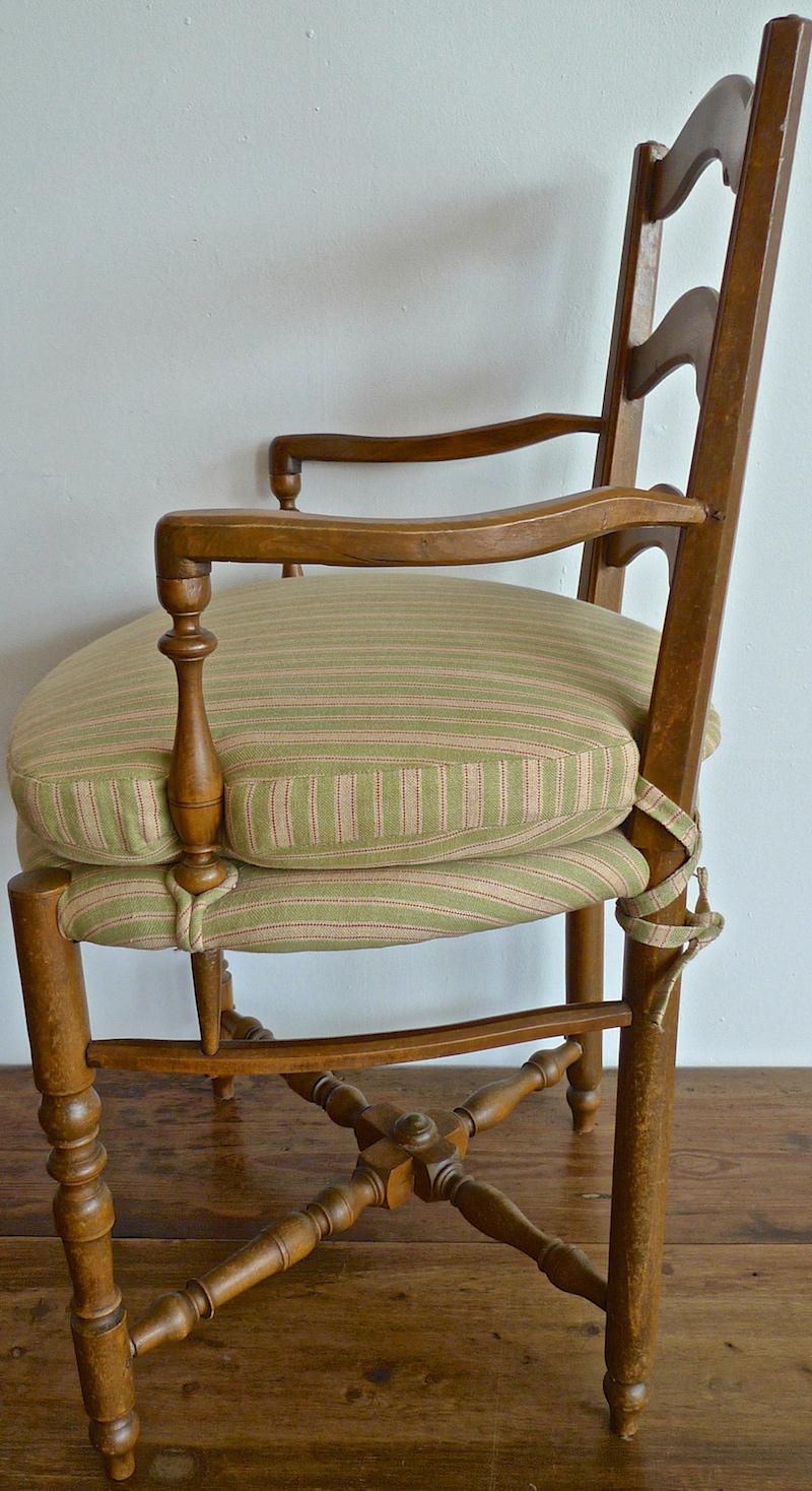 Set of 8 French 19th Century Ladder-Back Chairs 2 Armchairs and 6 Side-Chairs 10