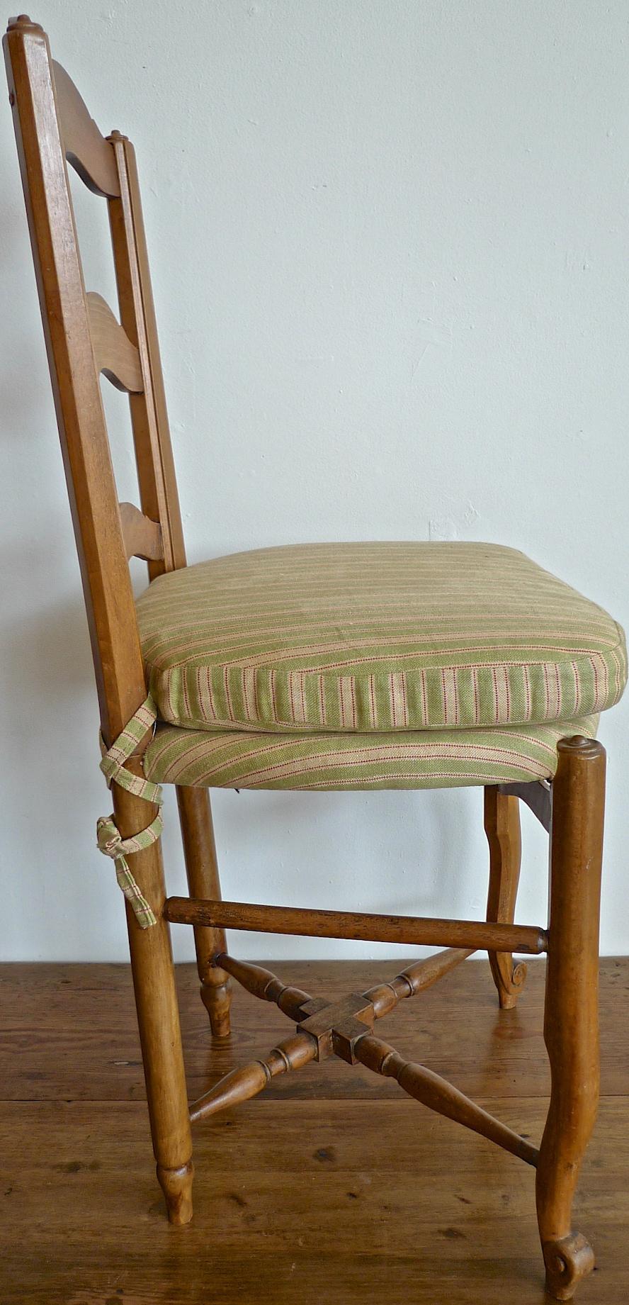 Set of 8 French 19th Century Ladder-Back Chairs 2 Armchairs and 6 Side-Chairs 2